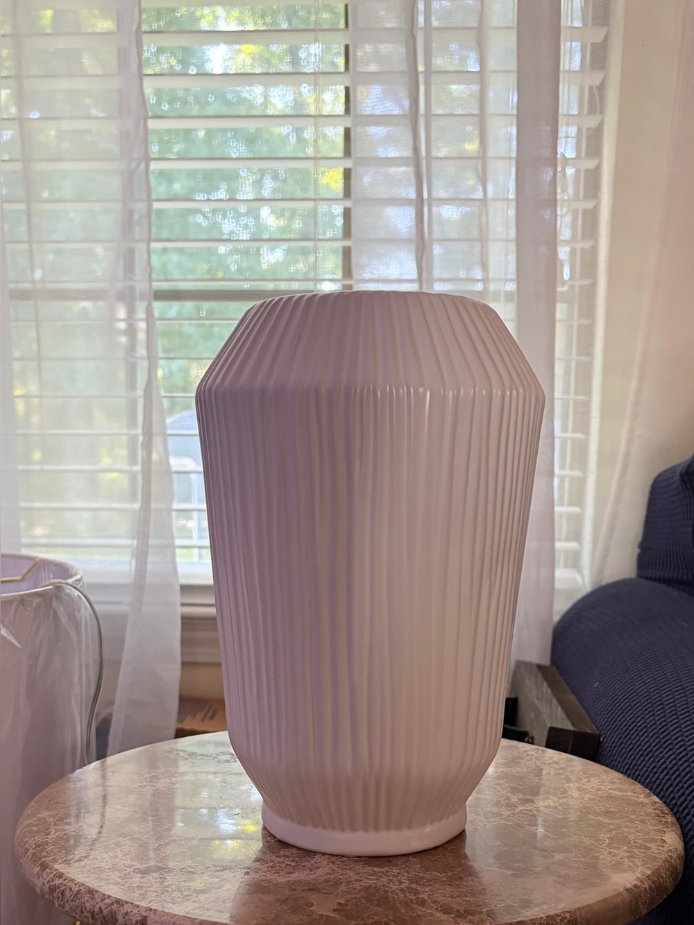 White Barn Ceramic Vertical-Rib Vase by White Barn